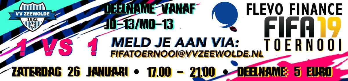 FlevoFinance's tweet photo. Voetbal is zaterdag afgelast, gelukkig hebben we nog het FIFA-19 toernooi bij @vvZeewolde 
Aanmelden via fifatoernooi@vvzeewolde.nl https://t.co/tE0JgnlgRh