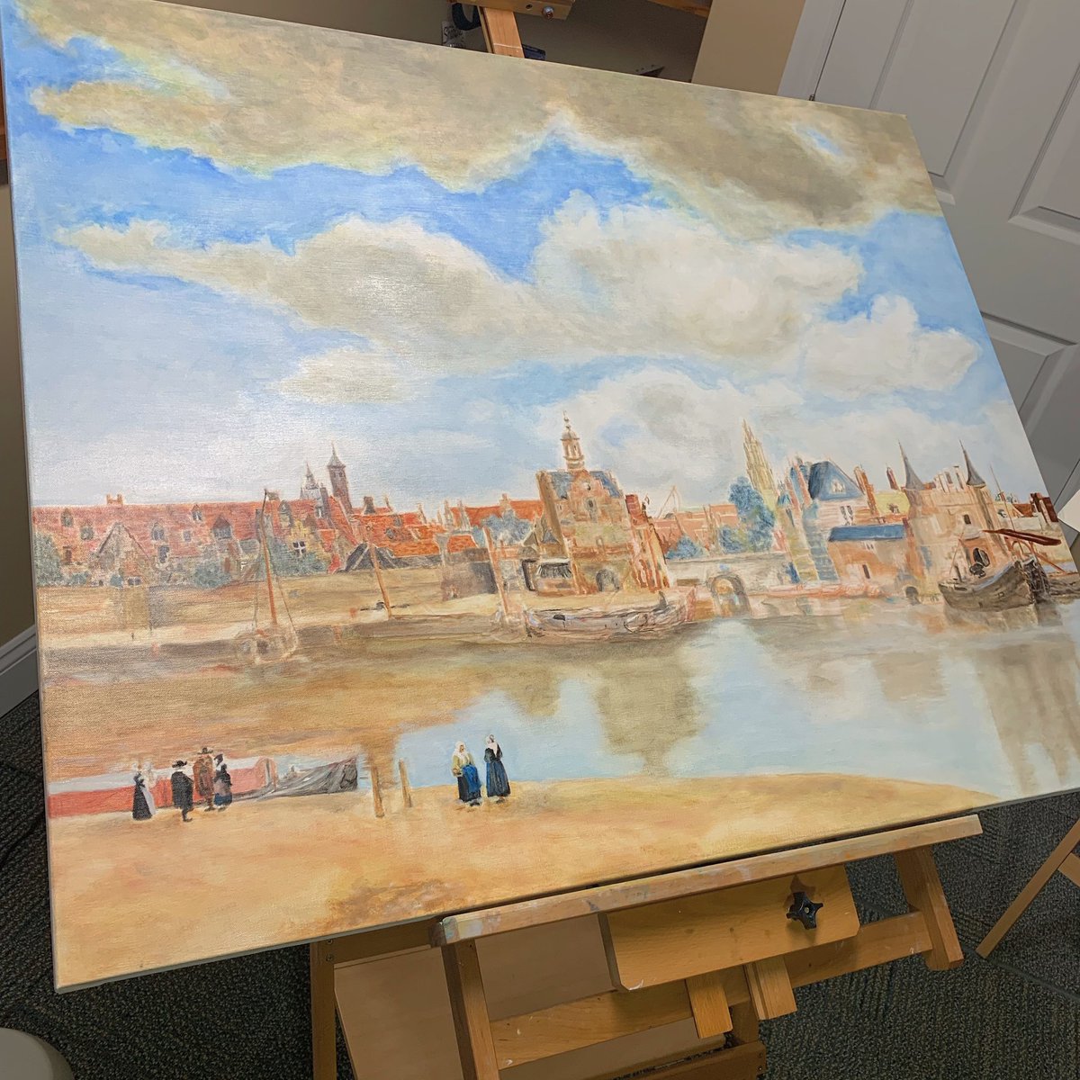 fbonacci's tweet photo. ❤️ @Mauritshuis expect to complete and have ready to hang in 2021 at the rate I’m 🖼 going #oilartist #dutchmaster #vermeer #viewofDelft #IseeAllHisTricksOfTheTrade https://t.co/9yFcxLnLZj
