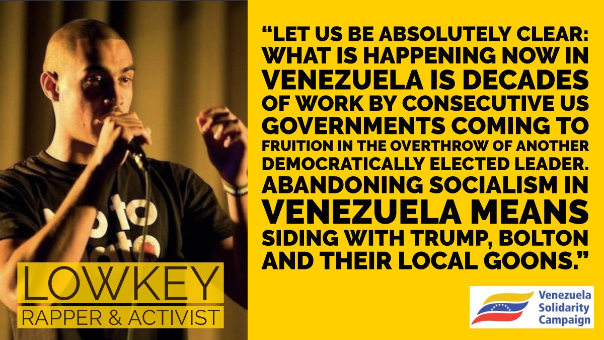 . <a href="/Lowkey0nline/">Lowkey</a> has been to Venezuela &amp; spoken up against the US war machine for years.

If you say no to Trump's illegal war &amp; coup threats...

1. Hit RT now ↓
2. Sign our petition at vsc.eaction.org.uk/petition/notot…