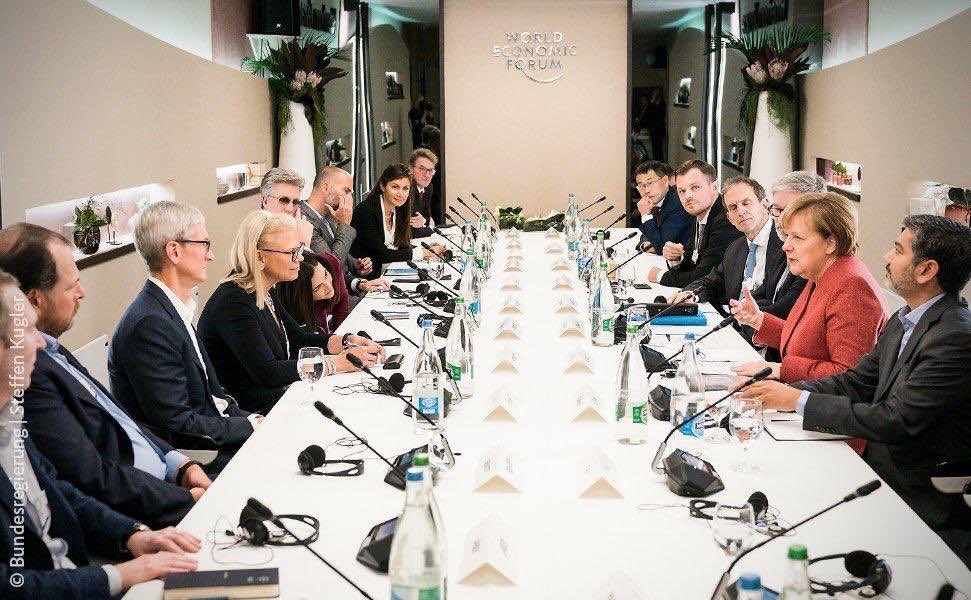 LeooftheMoon's tweet photo. You know your little Austin-based startup is on to something big when its CEO is at the table with Angela Merkel and the CEOs of IBM, Apple, SAP, Salesforce, Uber and COO of Facebook. Congrats @sabhikhi and @CognitiveScale for leading the way on #AI! #Davos #wef2019 @M12vc https://t.co/8tK6alVvYC