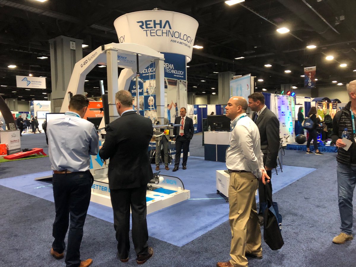 RehaTechnology's tweet image. Stop by Booth #1609 to check out Reha Technology’s GEO system for lower extremity therapy and the Gloreha for Upper extremities!
#aptacsm #APTA #showtime #medical #rehabilitation #rehab #robotics #research #physicaltherapy #therapy #STEM