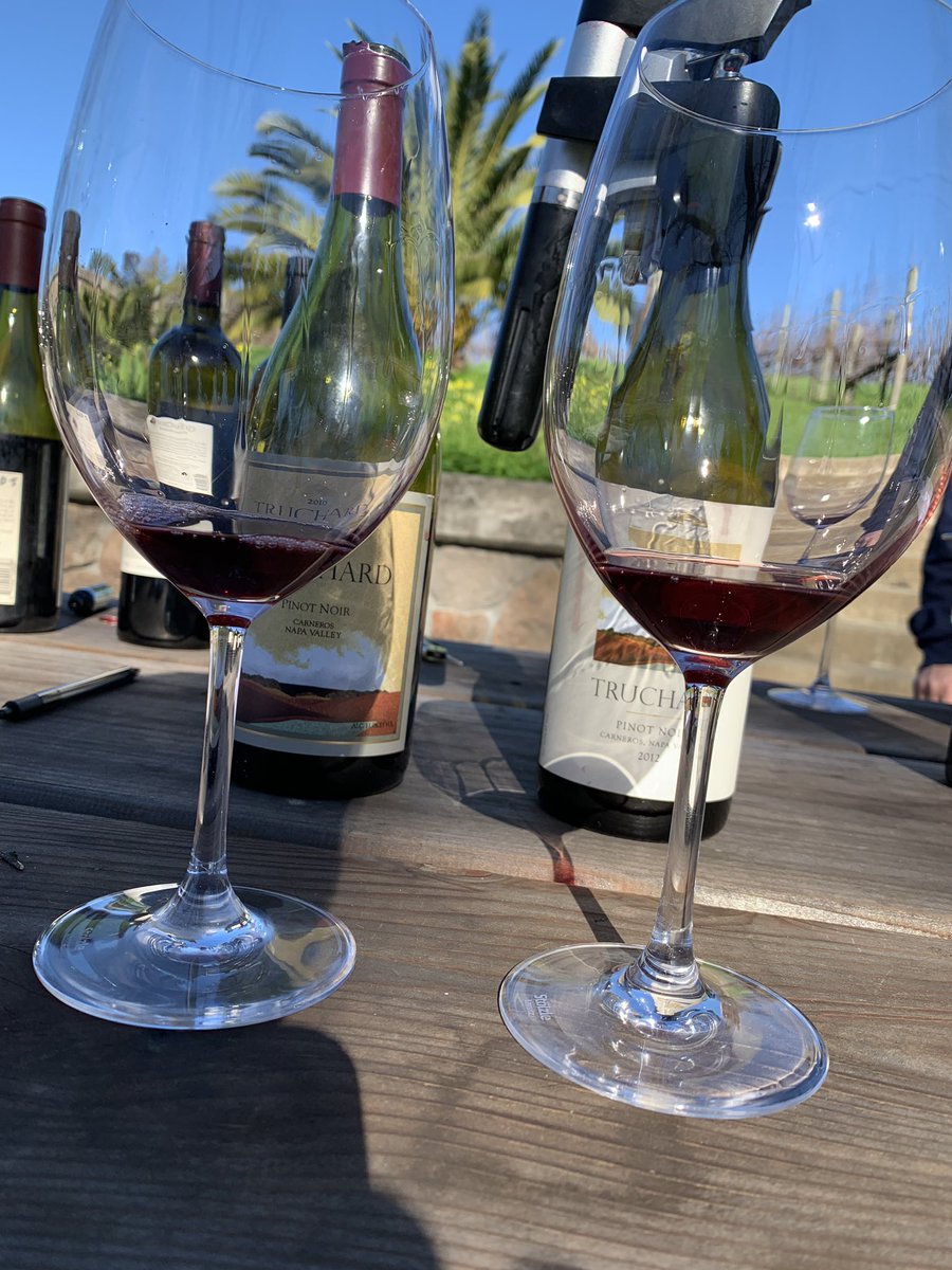 TheWineMaverick's tweet photo. Assessing  vintage variation on our library wines. The Cab Francs were complete opposites, 2010 was pronounced on the nose and restrained on the palette, 2011 had a muted bouquet, hefty mouth feel and great spice notes. 😍🔥 #Truchard #Carneros #NapaValley #Wine #Vino https://t.co/dW7eVBIOdx
