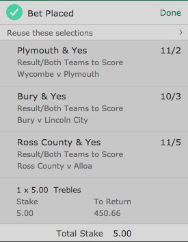 mrfixitstips's tweet photo. This week's #TwitterTreble pays £450.66 for a Fiver.

To Win &amp; BTTS
⚽️ Plymouth
⚽️ Bury
⚽️ RossCounty

As ever, follow me and RT for the chance to win the betslip.

For more tips visit https://t.co/ww0ZJNwDqD

(18+. Be GambleAware) https://t.co/qrjAvHxQvr