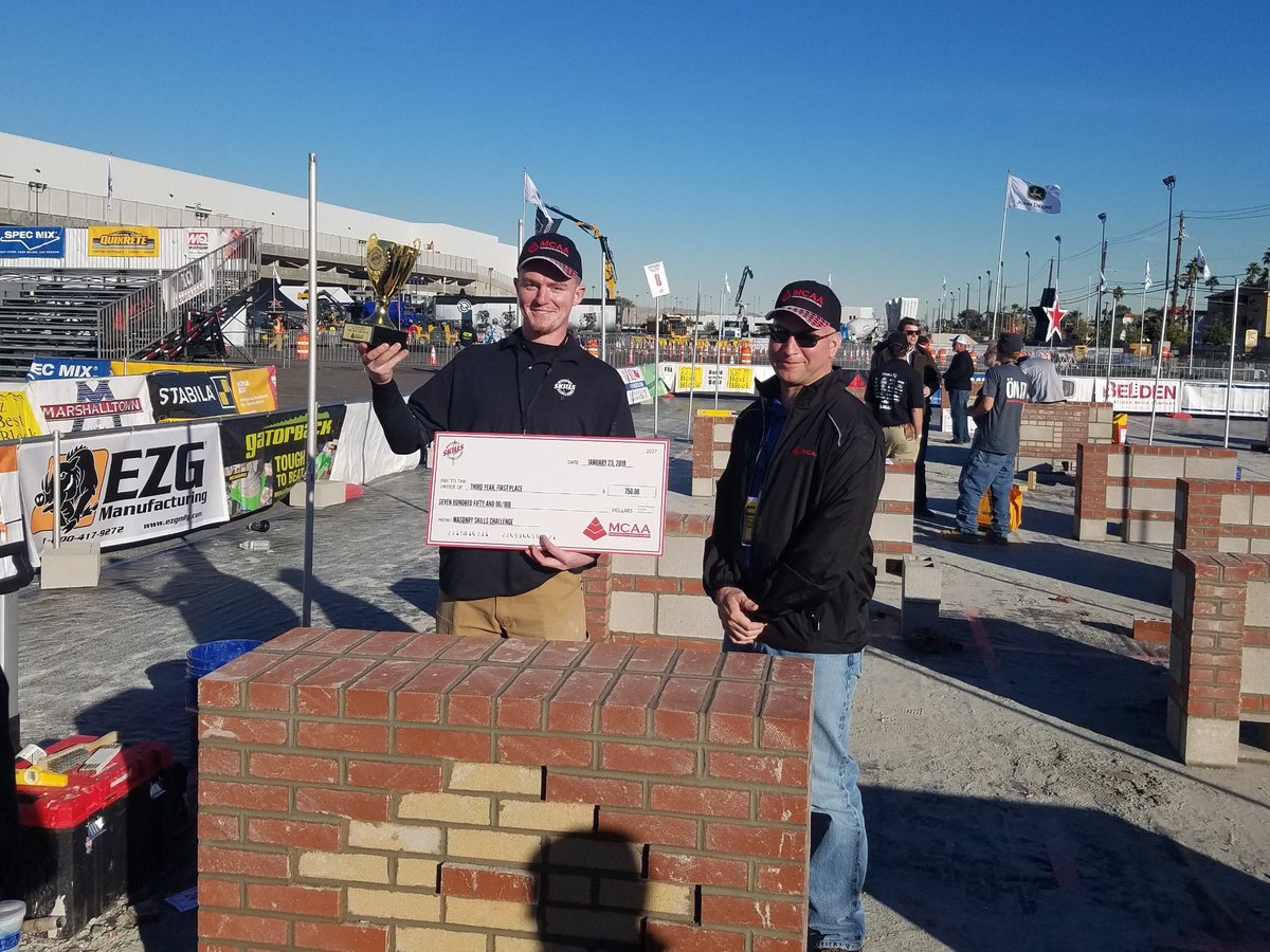 BAC apprentices showcasing their skill in @mcaa's Masonry Skills Challenge at #WOC19! Congrats to all the competitors, and in particular, Tyler Hack of Local 4 IN/KY, who won 1st place in the 3rd-year division.