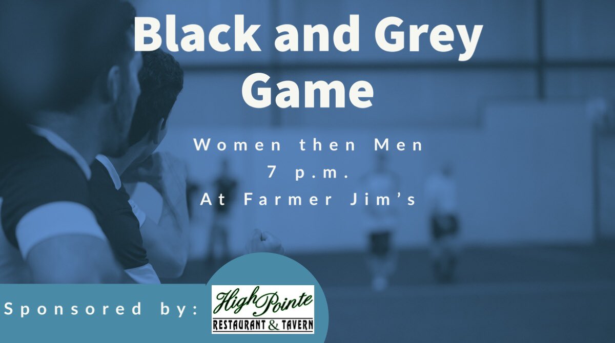 Join us this Saturday at Farmer Jim's Sports Complex for our Black and Grey game. Then come meet the Hawk’s at High Pointe Restaurant &amp; Tavern during our after party.