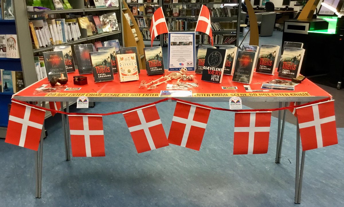 Lottepetri's tweet photo. Nordic noir og dansk (u-)hygge i London - jeg glæder mig sindssygt meget til dette krimiarrangement med disse pragtfulde og dygtige damer: @Heidi Amsinck, @Lone Theils og @Anne Grydehoj. Tak til @BarnetLibraries  og @Mark J Nagle 
https://t.co/74RIigXyb9… https://t.co/BFU8VgYFDo
