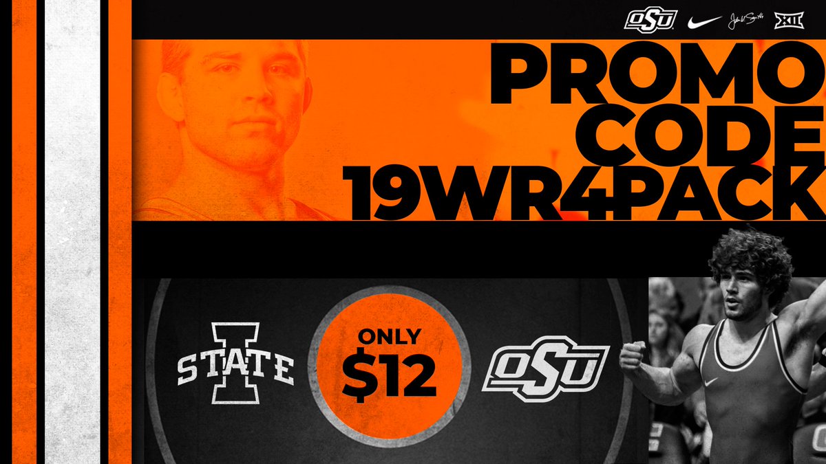 Hey Cowboy fans! If you're considering attending Sunday's dual, we have a special running online from now until Saturday at midnight. It includes four tickets + a concession voucher for only $12! Hope to see everyone at GIA  oss.ticketmaster.com/aps/okstate/EN…