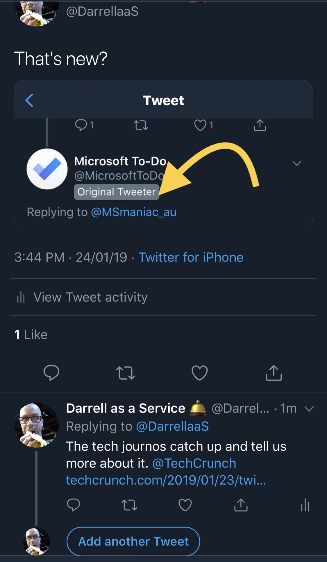 Darrell As A Service Modern Workplace Change Note Originaltweeter Only Appears When They Reply To A Conversation Thread From Their Original Tweet It Won T Appear In A Conversation