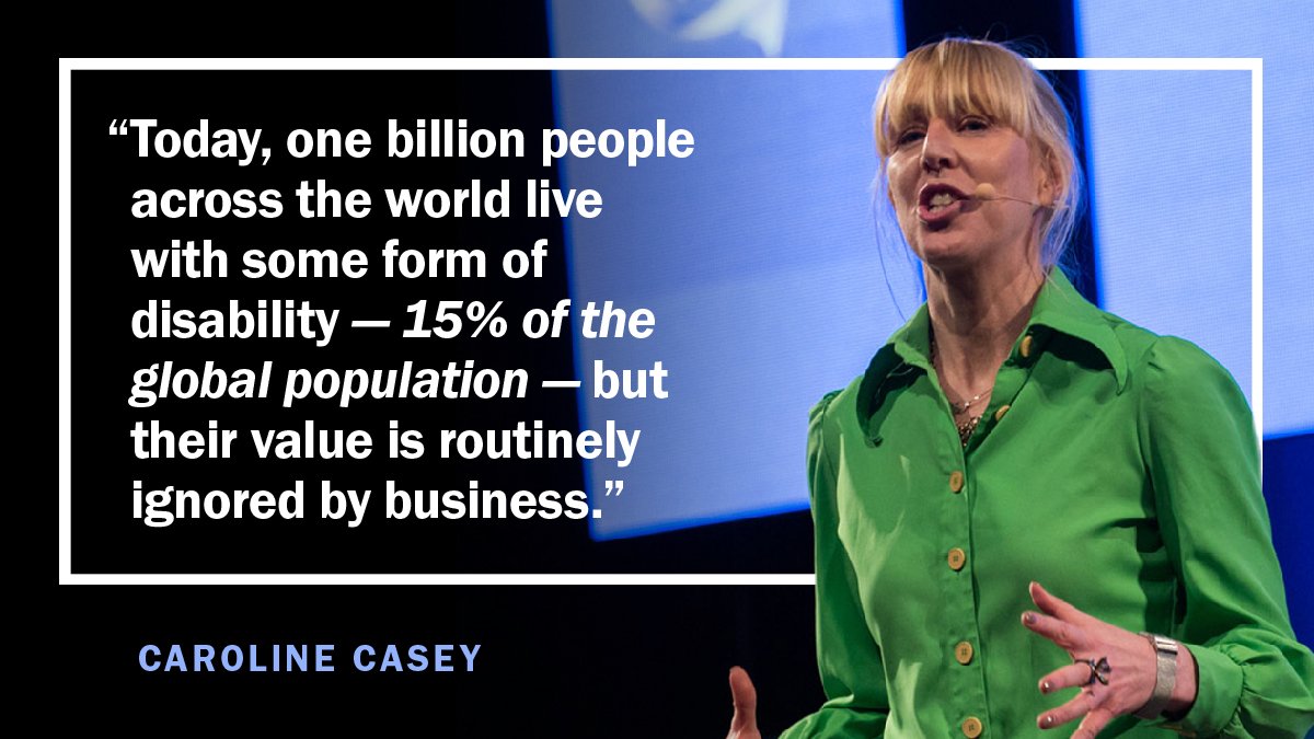 Creating a more inclusive world for the 1.3 billion people with diffabilities is clearly the right thing to do and it makes business sense. To create real traction biz needs to take leadership &amp; action. Proud to be part of #Valuable. #WEF19