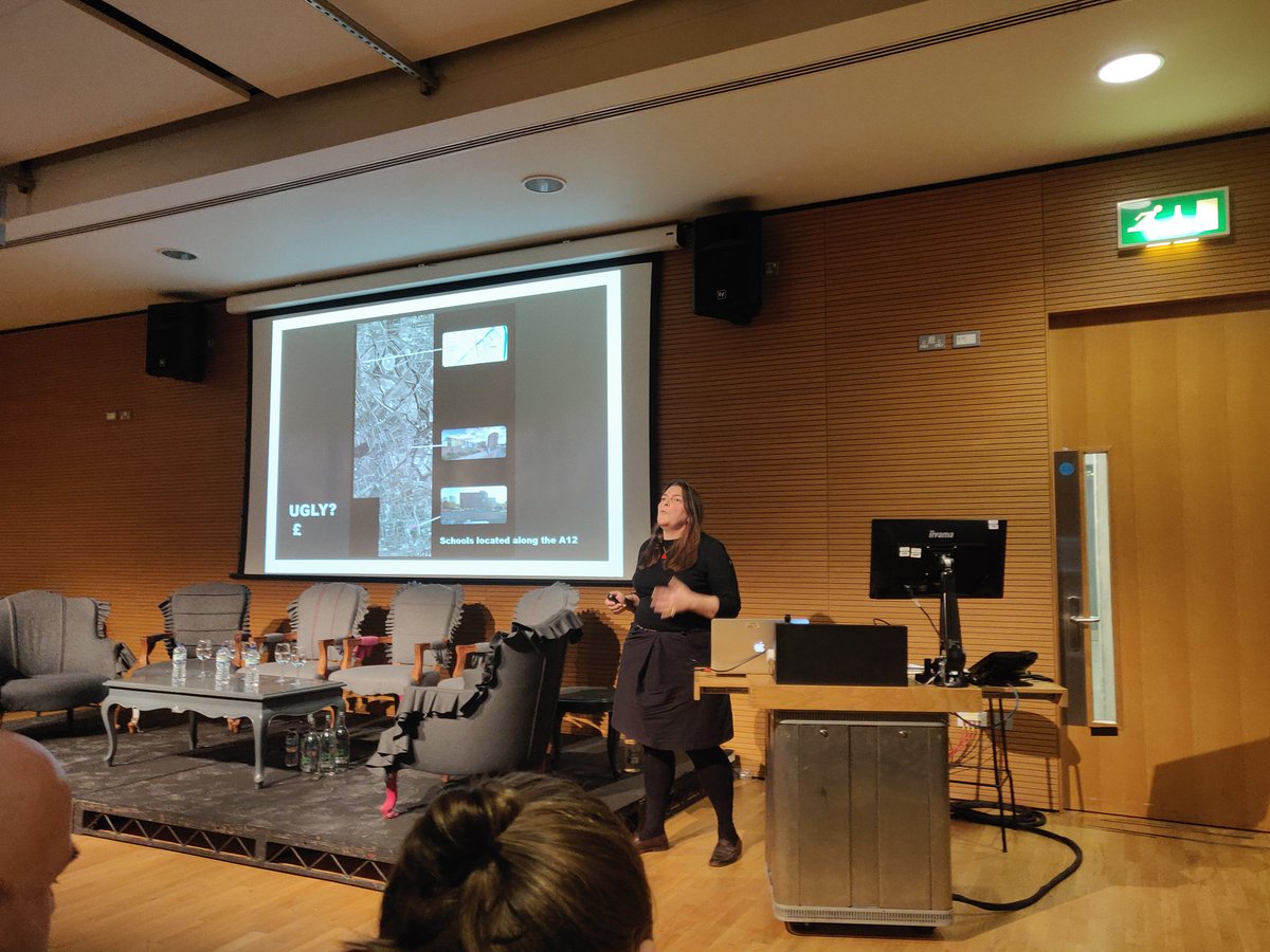 Liza Fior slicing through Scruton/Policy Exchange Building Better Building document at <a href="/csmSpatial/">Spatial Practices</a> sold out debate on beauty. <a href="/MUFarchitecture/">muf architecture/art</a>