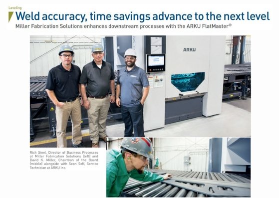 MillerFabSol's tweet photo. The #leveling capabilities brought about by #ARKU's #FlatMaster® 120 contributed to increased #weld accuracy and these other results at @MillerFabSol, in this follow-up #article in #InfoMax: https://t.co/n7Ae1uNUSu #casestudy #OEMfabricator #fabrication #metalfabricator #welding https://t.co/t42JLbFCok