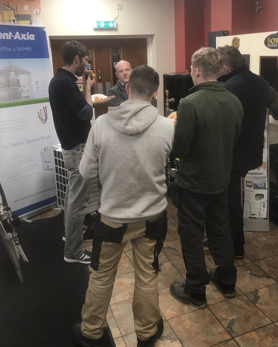 Things going well at the Trade Awareness Evening <a href="/SuppliesAj/">AJ Plumbing Supplies</a> #MVHR #underfloorheating #heatpumps #newbuild #plumbmers