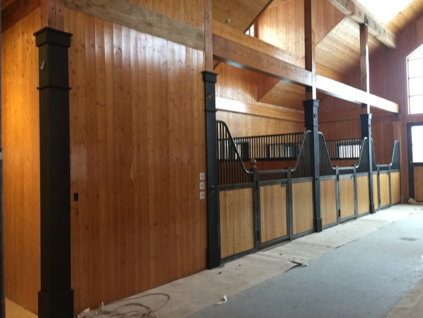 Alstructural's tweet image. Barn interior coming to a close with custom stall from Team Alstructural