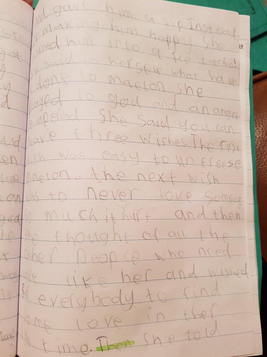 CoedGlas2023's tweet photo. Independent writing in Year 2 telling the story of the Welsh Saint - St Dwynwen 💜 Well done Abigail #superstarlearner #classdojo points will be added @CoedGlas https://t.co/gPv6r8XsJq