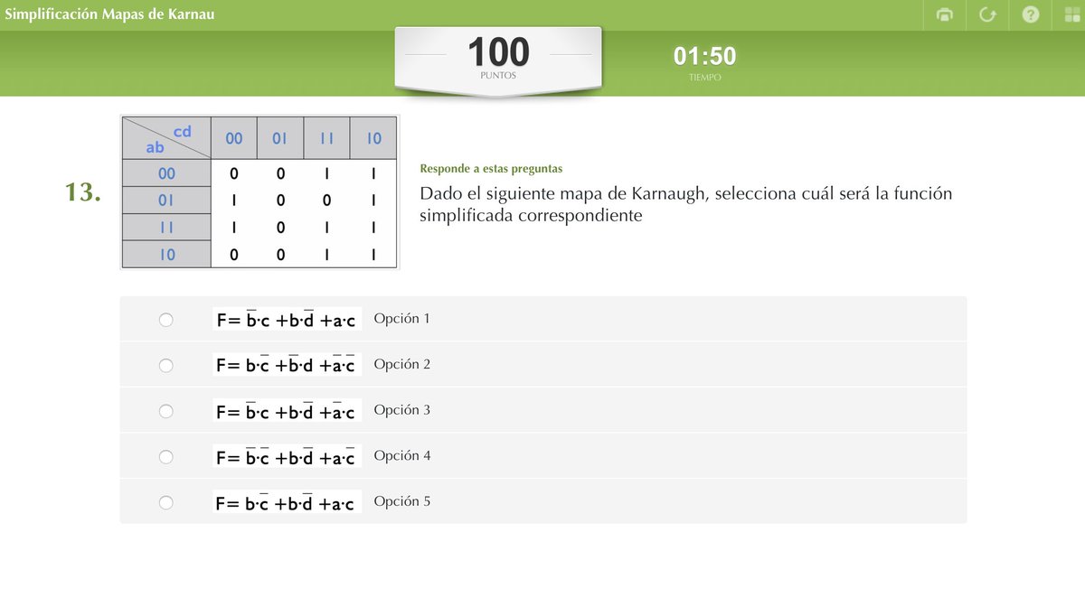 pelandintecno's tweet photo. Seguimos creando nuevos test de autoevaluación. Esta vez toca.... Test: Simplificación de funciones lógicas con mapas de #Karnaugh #electronica @EDUCAPLAY https://t.co/RjoSZb4XVK https://t.co/uDRxBStVfc