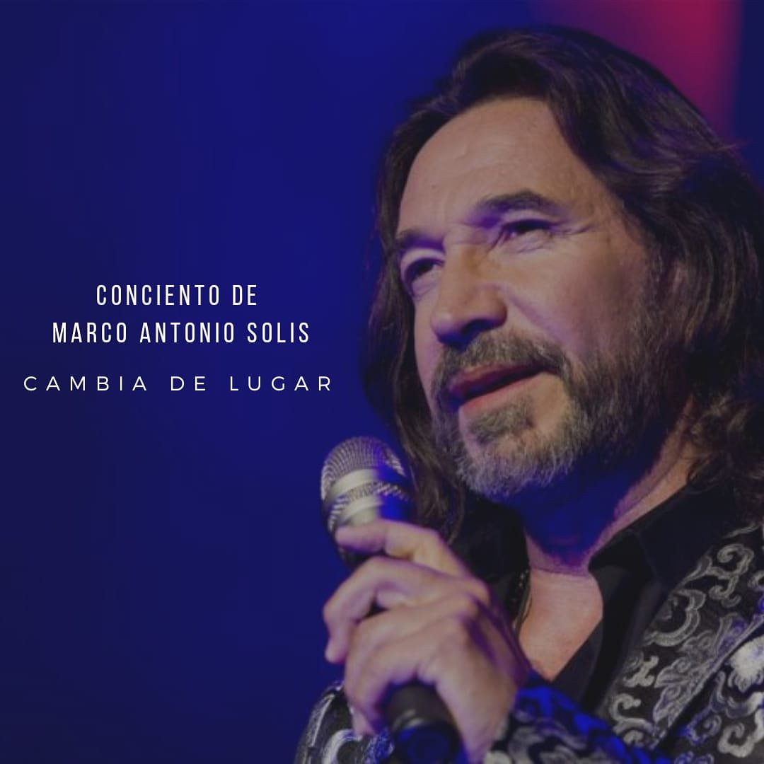 Para tranquilidad de sus fans, el concierto de Marco Antonio Solís programado en Guayaquil para el sábado 16 de febrero, a las 20:00, ahora se realizará en el coliseo Voltaire Paladines Polo. Así lo decidieron los organizadores del show y q la lluvia no sea excusa para perdérselo