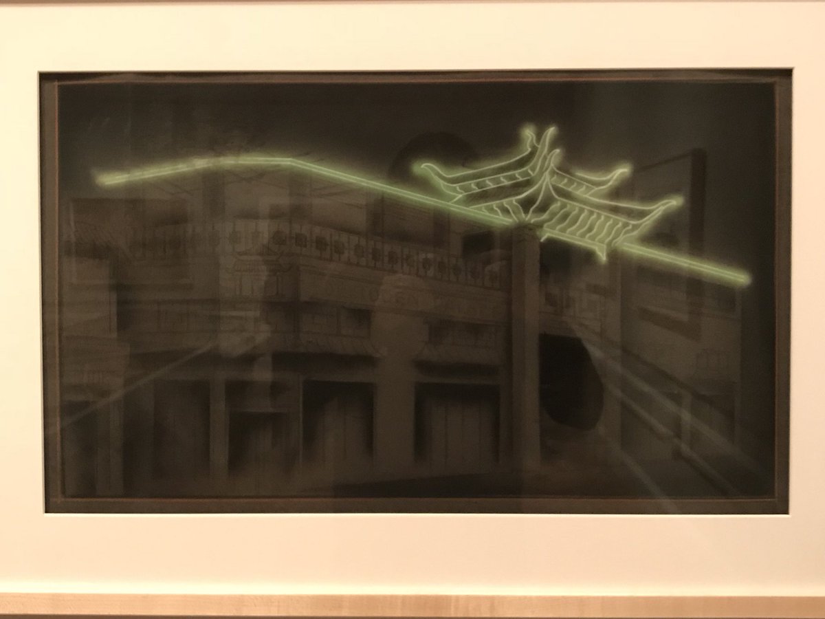 jarodisms's tweet photo. In “Architects of a Golden Age” the renderings captured &amp; formed the unique identity of LA. I was particularly captivated by the charcoal simplicity of Union Station, neon-edged draw of a Chinatown building, angular mid-century modern living room, &amp; imposing LA Stock Exchange. https://t.co/GedoN2GOrm
