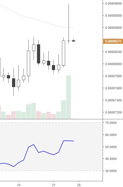SatoshiMushroom's tweet photo. @tradingroomapp Daily formed a nasty bearish looking gravestone doji candle on Binance https://t.co/7eNOXZU117