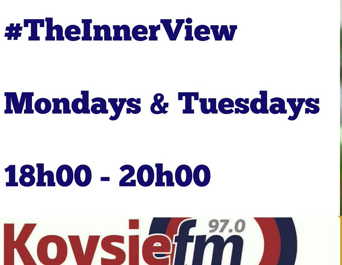 TheInnerView970's tweet photo. #TheInnerView starts Monday, 28 January 2019, @KovsieFM97. Anchored by award-winning writer + social commentator @Ace_Moloi alongside @Afrohippy_SA. With sparkling features such as #BooksAccordingTo, #CampusZone, #BizView & #IssaMansWorld, the show aims to be the talk of town. https://t.co/k4OTLJDP4t