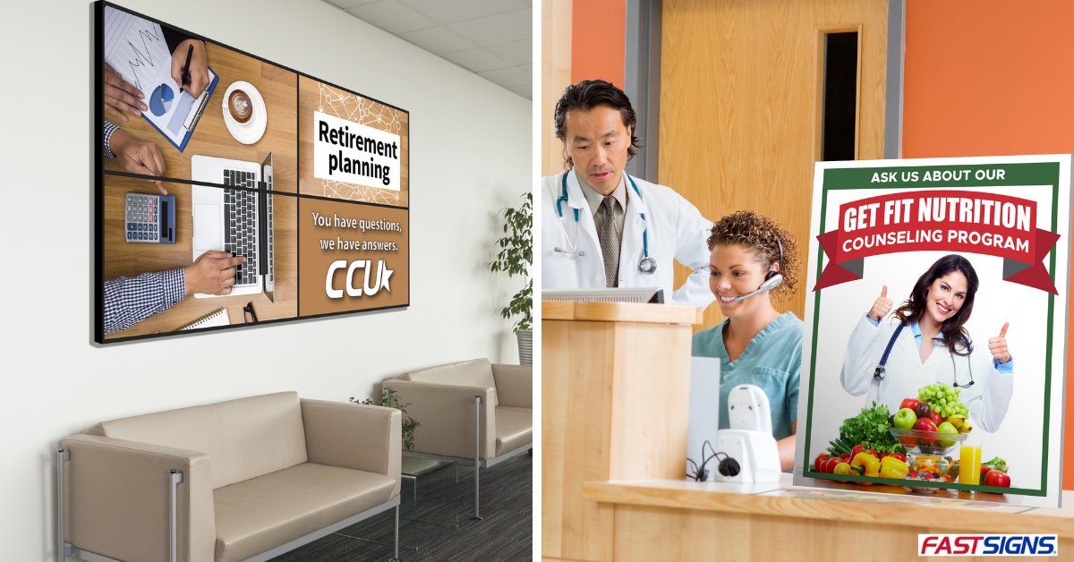 Inform and influence action inside your location with signs and visual graphics. Start promoting your business today.