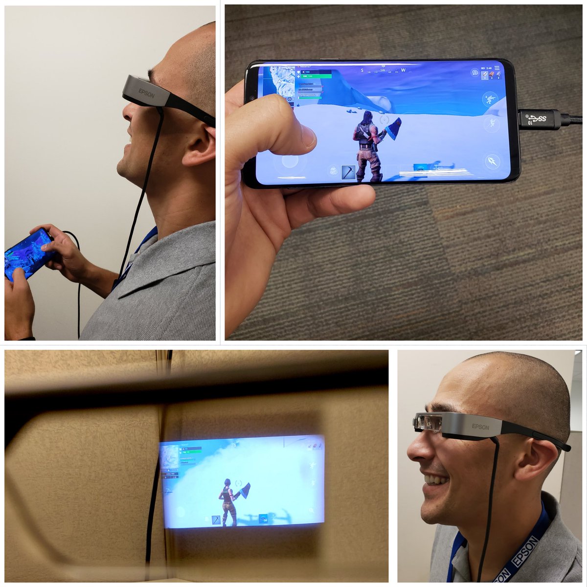 leonlaroue's tweet photo. Hey @EpicGames, how many retweets to add support for BT gaming controllers? 🙏🏽

Got a wearable big screen #Fortnite looks great on! 👀 https://t.co/aI4alMl4Am