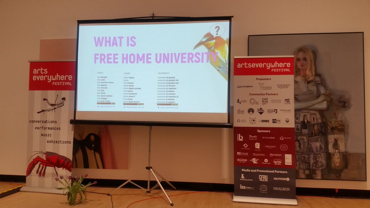 cafkabiennial's tweet photo. We're here @AGGuelph waiting for the start of @AEFestGuelph #ArtsEverywhere #AEFest #AEFest2019 #FreeHomeUniversity #BigIdeasInArtAndCulture https://t.co/X8KHwSE2Du