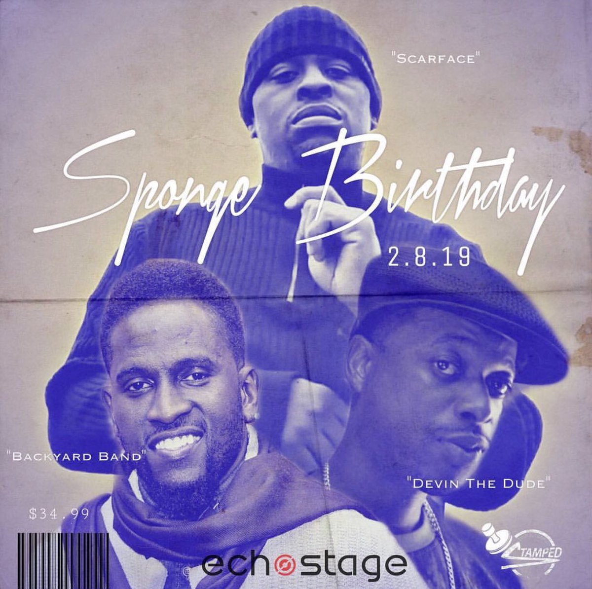 DreaAloha's tweet photo. Scarface. Devin The Dude. BYB
FRIDAY, February 8th @ @echostage
Tickets $35 DM ME #StampedMob #HappyBirthdaySponge https://t.co/r260P3eJAg