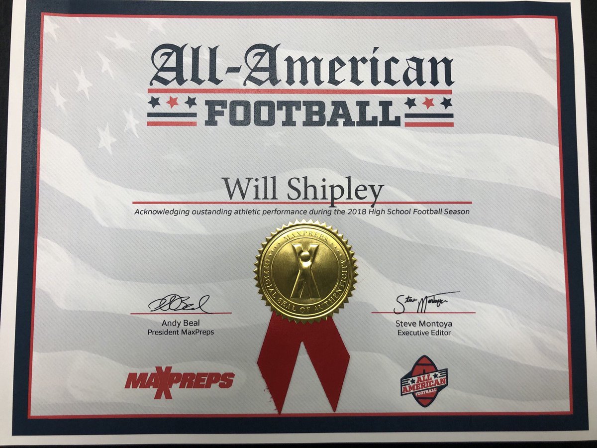 BigDubFootball's tweet photo. Congrats to @willshipley2021 on being selected to the 2018 @MaxPreps All-American Football Team! He is the first Warrior to ever receive the honored distinction! https://t.co/lPT0Ag8J4t