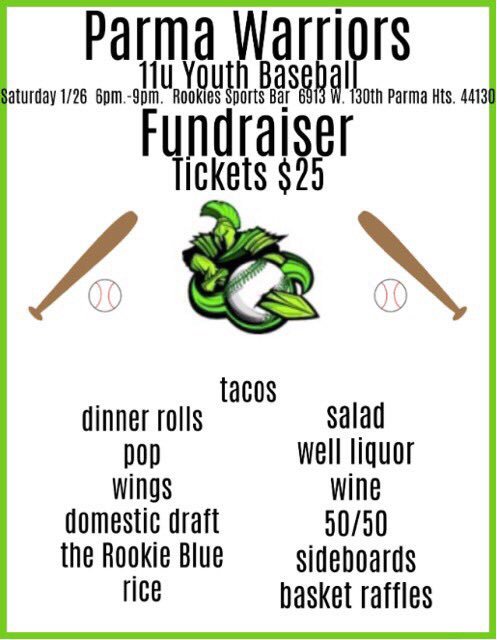 Luke’s fundraiser Sat. at Rookies!