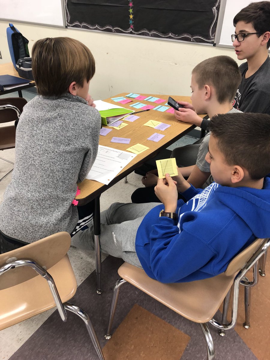mrs_minor24's tweet image. Students worked together to analyze constant of proportionality in various forms and compared graphs, tables, and equations; multiple pathways = building your math mind! #wearemcgee #mathdiscussions #matchinggame #makingmathfun