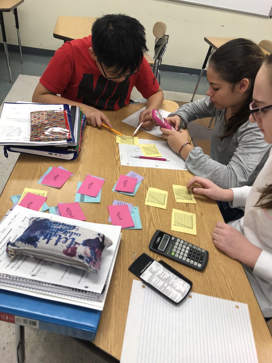 mrs_minor24's tweet image. Students worked together to analyze constant of proportionality in various forms and compared graphs, tables, and equations; multiple pathways = building your math mind! #wearemcgee #mathdiscussions #matchinggame #makingmathfun