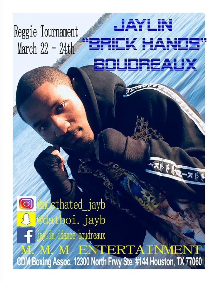 DanceislifeJ's tweet photo. March 22nd-24th come out and catch me in action for the Reggie Johnson Boxing Tournament more info to come #TeamRockSum #BrickHandsJay #TripleMEntertainment #SGM #ImoveDifferent https://t.co/e1VOC9gCjQ