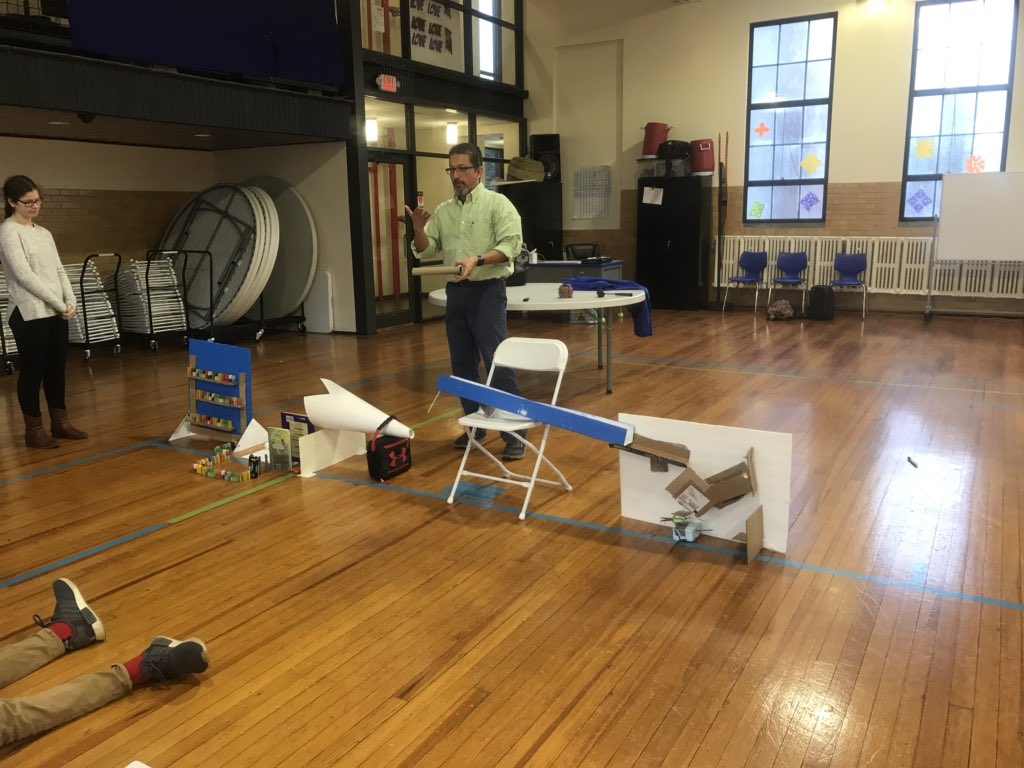 MrsWaltonWRUS's tweet photo. Psst... I probably shouldn’t be sharing these #topsecret Rube Goldberg machines, but I’m pretty proud of the phys science students for successfully testing their first few components!  #science #rubegoldberg https://t.co/d7nS0gUP7u