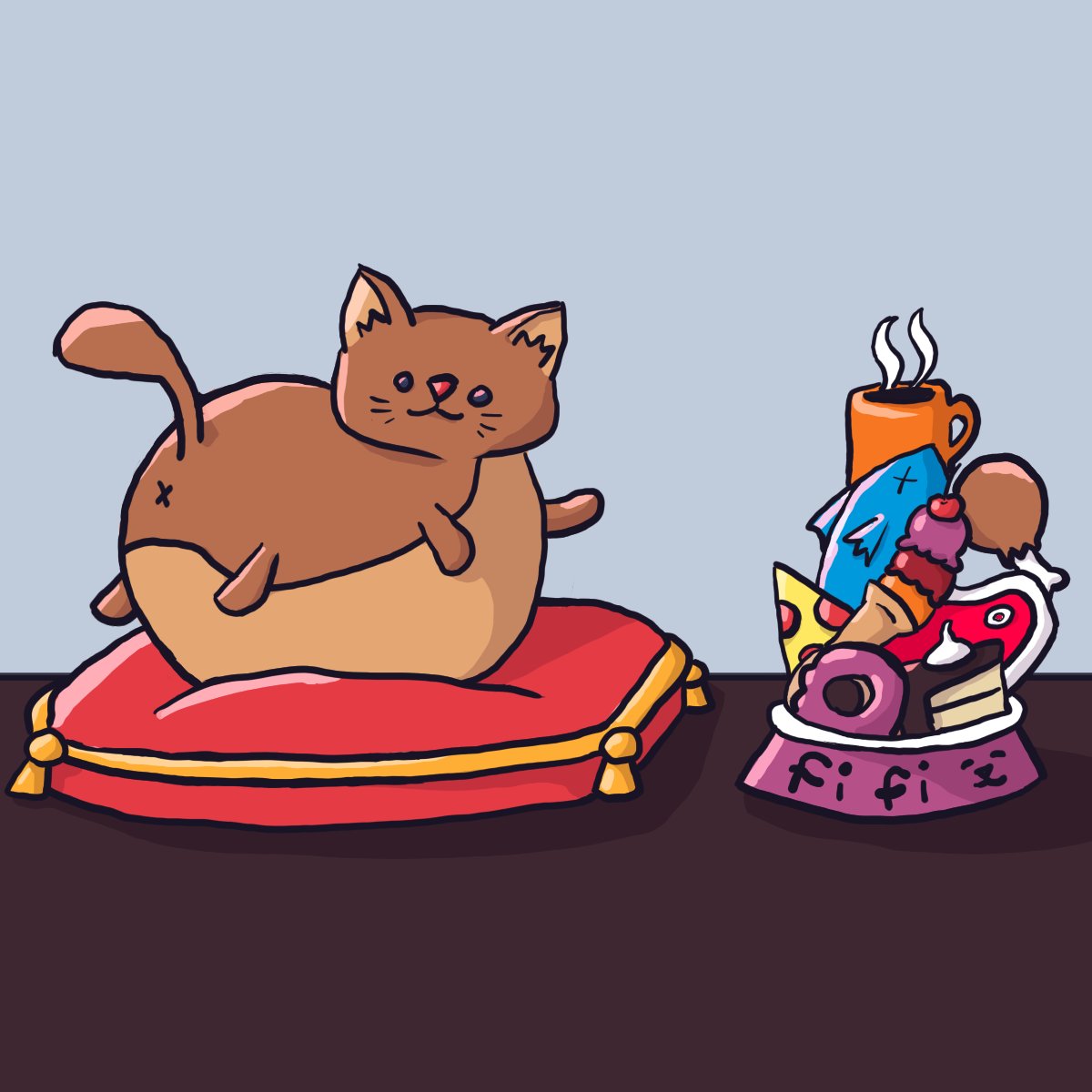 null_painter's tweet photo. Still meowing for more food!?

#cat #kitten #catlife #krita #illustration #cartoon #cute #thicc #junkfood #art #artwork #silly https://t.co/62WDvOv2SI