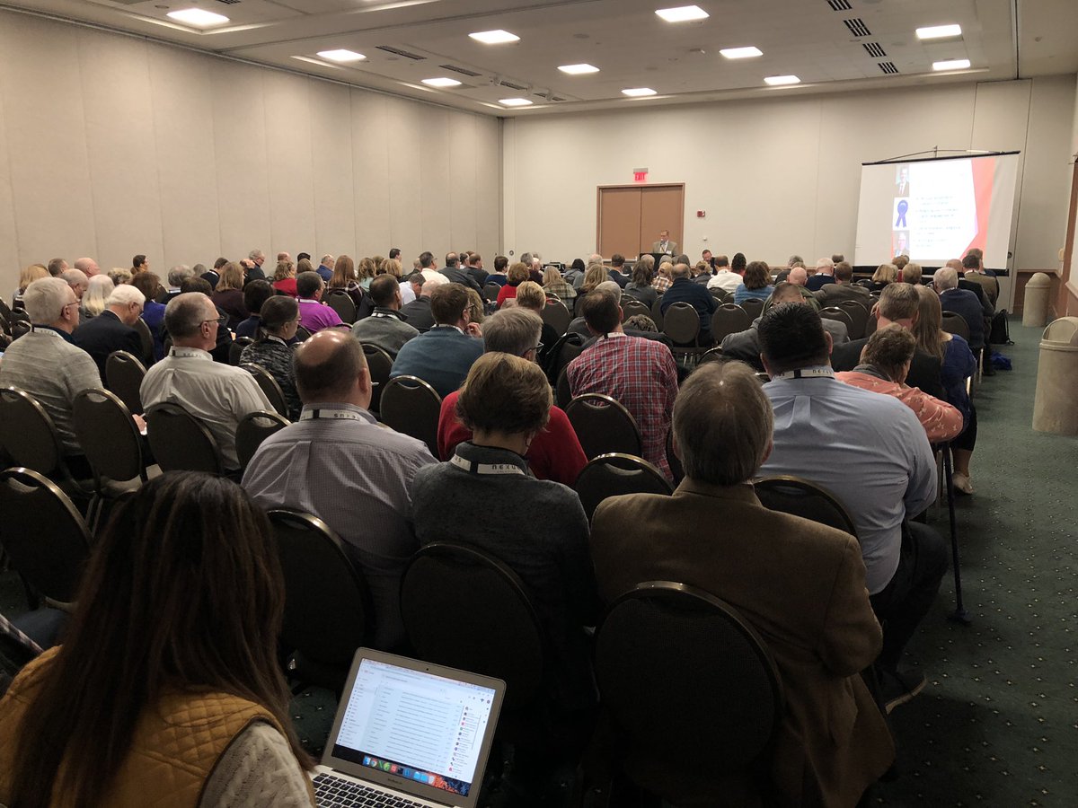 shawnrolland's tweet photo. This photo gives me a lot of hope for Wisconsin K-12. Today’s @WASBWI session on legislative advocacy is *packed* with superintendents and school board members (neighbors, moms and dads). Seems like they’re ready to show up and stand up for our kids’ schools. #2019EdCon https://t.co/v0vKxYfxqq
