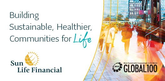 iZiadAzziSLF's tweet photo. We're #proud to be named one of the #2019 #Global100 Most #Sustainable #Corporations in the #World, recognizing our #commitment to advancing #sustainability for our #Clients and #communities! #SunLifeSustainability #TeamSunlifeCA #SunlifeCA #SunlifeFinancial https://t.co/yo3y9WCscQ