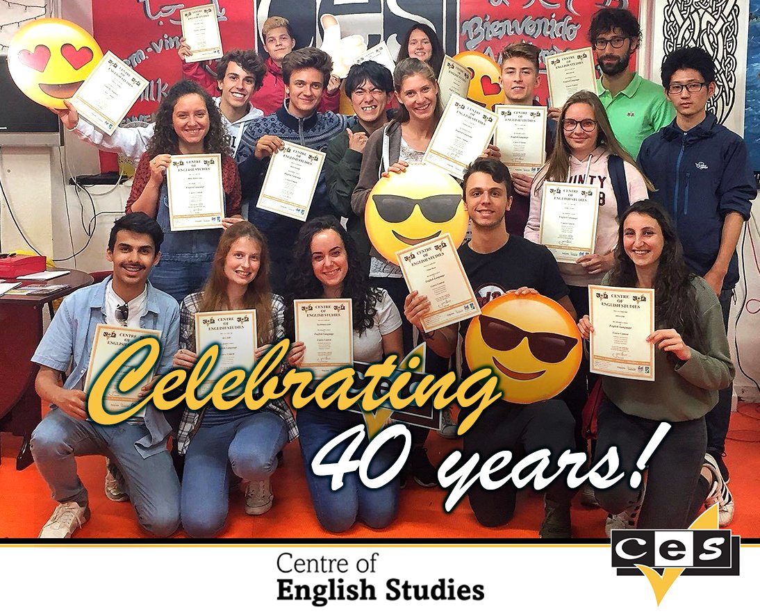 CESschools's tweet photo. #DYK We turned 40 this year! Since 1979, we provide English learners the opportunity to reach their language goals while giving them the adventure of a lifetime! Take a look at how we’ve reached the important 40 year milestone: https://t.co/stjXMaT2W4 @englishuk @learnenglishin https://t.co/w5J4CRD1Wj