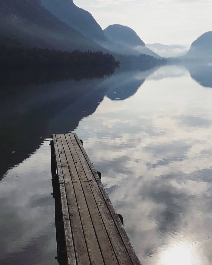 Lago Bohinj, lago más grande de Eslovenia.