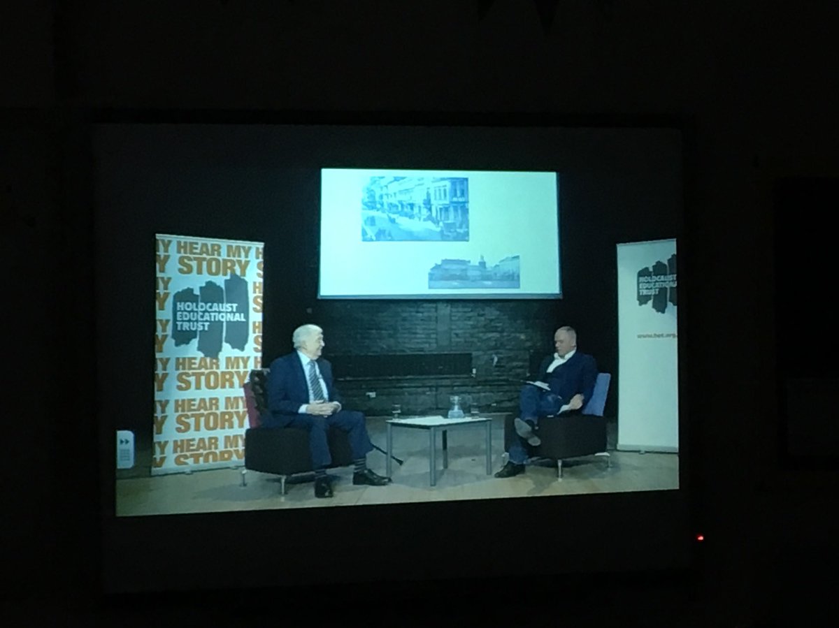 Mrs_Murphy_Eng's tweet photo. Years 11 and 12 tuned in to @HolocaustUKโs live webcast with Harry Spiro today to hear his story of surviving the Holocaust. They watched and listened with reverential respect as they, too, became witnesses of his testimony. #neverforget @RobbieRinder @stjosephscomp https://t.co/lrANbfDpSs