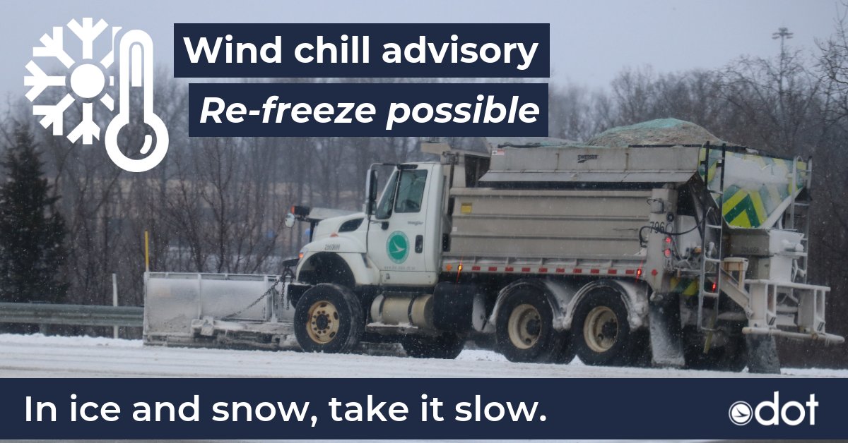 Use caution as you travel tonight and tomorrow morning. Very cold temperatures will be widespread throughout Central OH, which means roads could be slick. #ODOTwinter
