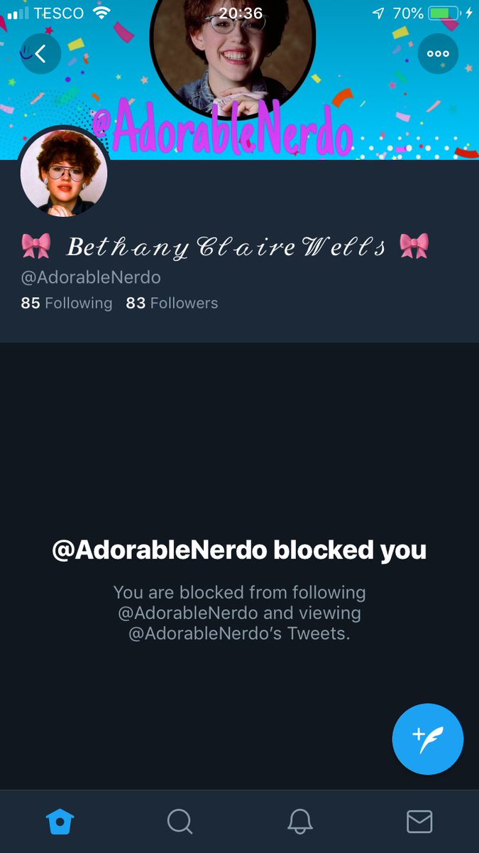 /. Blocked for a simple follow, hysterical. 😂