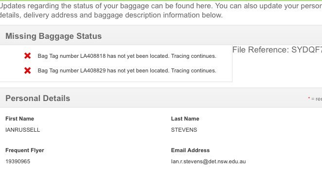 36 hours and not a word... email, phone call let alone apology! <a href="/Qantas/">Qantas</a> you can do better than this.  <a href="/LATAMAirlines/">LATAM Airlines</a>
