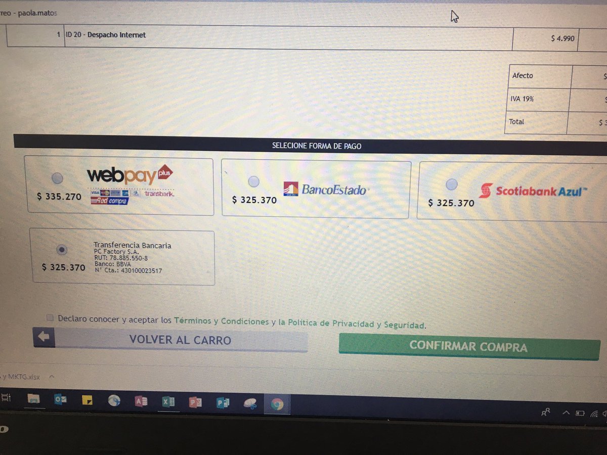 FStorme's tweet photo. @PCFactoryCL  cobrando 10.000 mas solo por pagar con tarjeta! Que opinas @paolamatosr ? https://t.co/6lG5N8KAeQ
