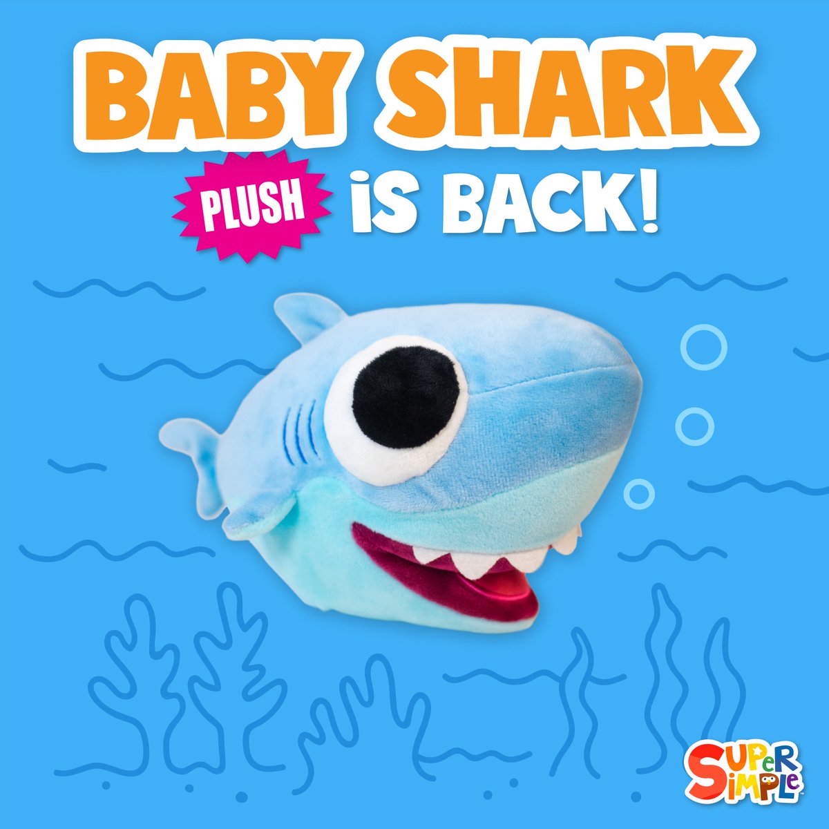 🎶 🦈 #BabyShark is back in stock in our store, and available for pre-order on Amazon! bit.ly/BabySharkPlush