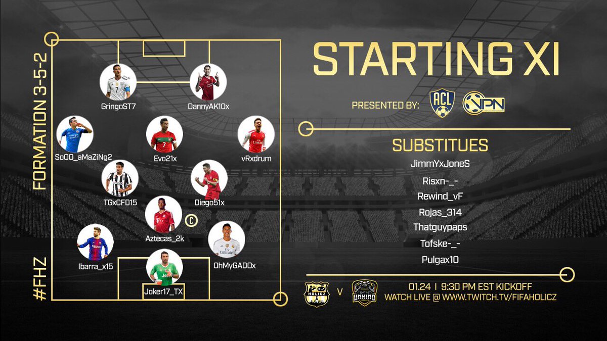 FIFAHOLICZ's tweet photo. Come watch #FHZ PS4 Debut  - WE READY !!!

🆚 Unkind Academy 
📍 @VPN_ACL 
🗓 24 JAN
⏰ 09:30 PM EST
🏆 #ACLD2ES2
📺 https://t.co/d7Sij1m7O5

@EASPORTS @EA @EAFIFAesports @EASPORTSFIFA https://t.co/g3qBs9Vxxz