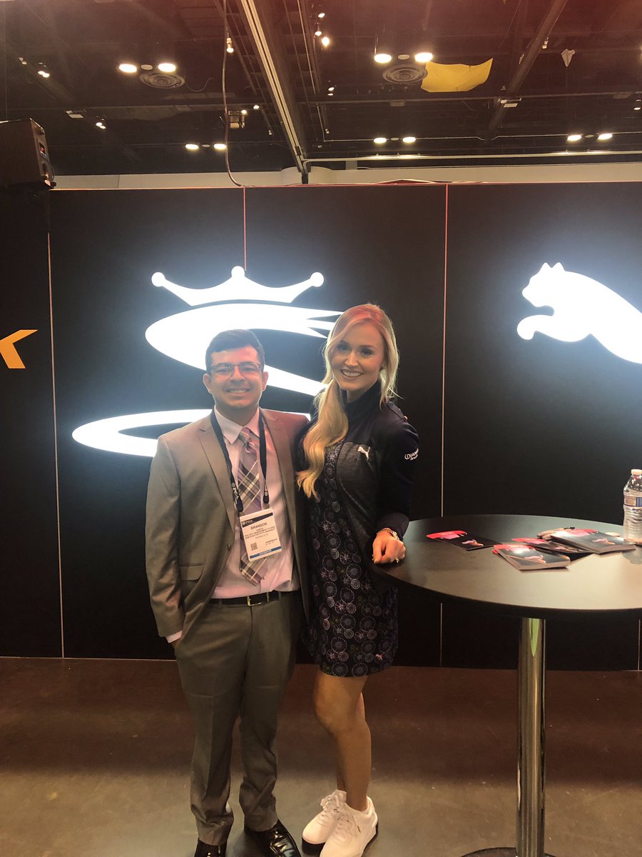.<a href="/BrandonJGarcia_/">Brandon Garcia</a> with <a href="/BLAIRONEAL/">Blair O'Neal</a> #PGAShow2019 #SHSU