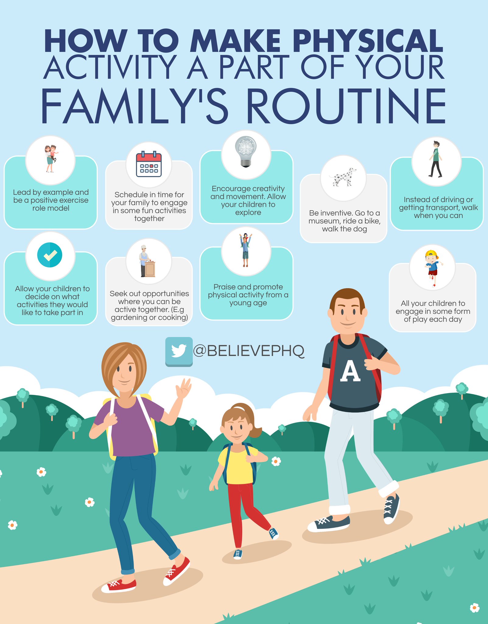 BelievePerform on Twitter: "10 ways to make physical activity a part of  your family's routine https://t.co/hTjm7WLXKf" / Twitter