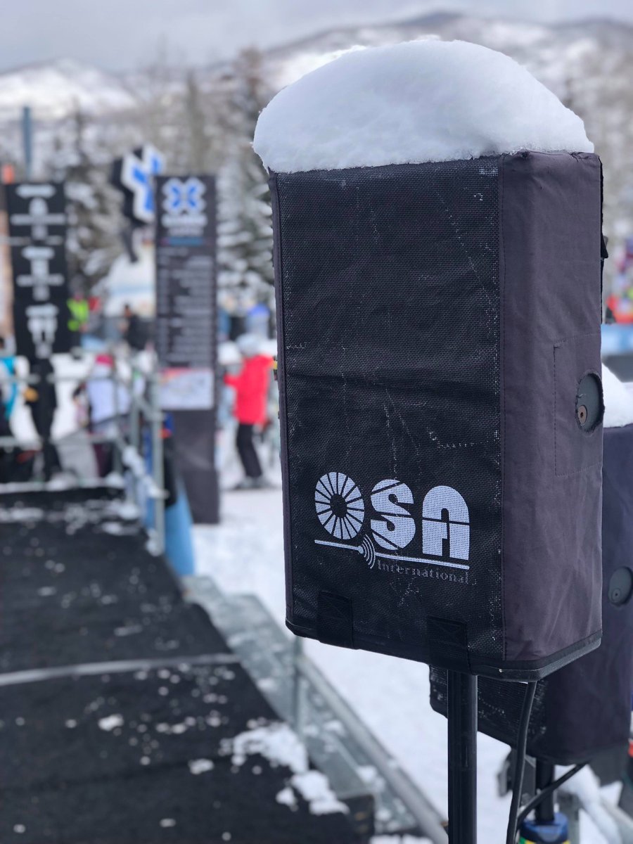 OSACORP's tweet photo. @OSAIntl is stoked to be here in Aspen for another @XGames!!! Day one of the games has been off to a great start! #osa #onstage #xgamesaspen #wintersports #freshpow #shred #outdoorevents #snowyspeakers #broadcastevents #audio #soundreinforcement #designisinthedetails #brrrr https://t.co/aVCSHPfbRR