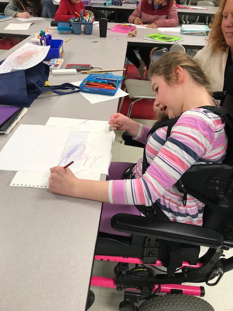 Kinsley working on her Bookmark for the 2019 <a href="/TASLTN/">TASL</a> Contest in Art class.  The theme is Everyone belongs in your school library. #BeTheOne