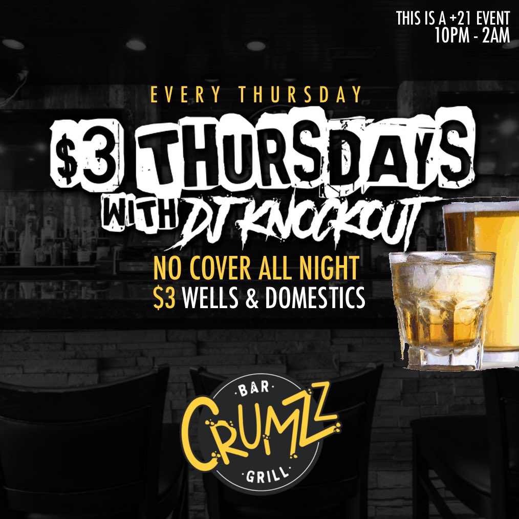 Ky Turn Up (@cheeksandfreaks) on Twitter photo $3 Thursdays at Crumzz is the new move in Lexington, Ky and guess what there is NO COVER <a href="/IamDjKnockOut/">DJ KnockOut</a> will be providing the soundtrack for the evening from 10pm-2am Tell a friend! $3 Thursdays at Crumzz is the new move in Lexington, Ky and guess what there is NO COVER <a href="/IamDjKnockOut/">DJ KnockOut</a> will be providing the soundtrack for the evening from 10pm-2am Tell a friend!